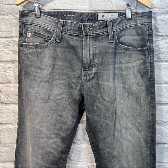 Ag Adriano Goldschmied Men’s 33” Grey Wash The Graduate Tailored Leg Jeans - Picture 3 of 11